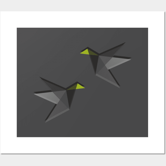 Black and White Paper Cranes Wall Art by XOOXOO